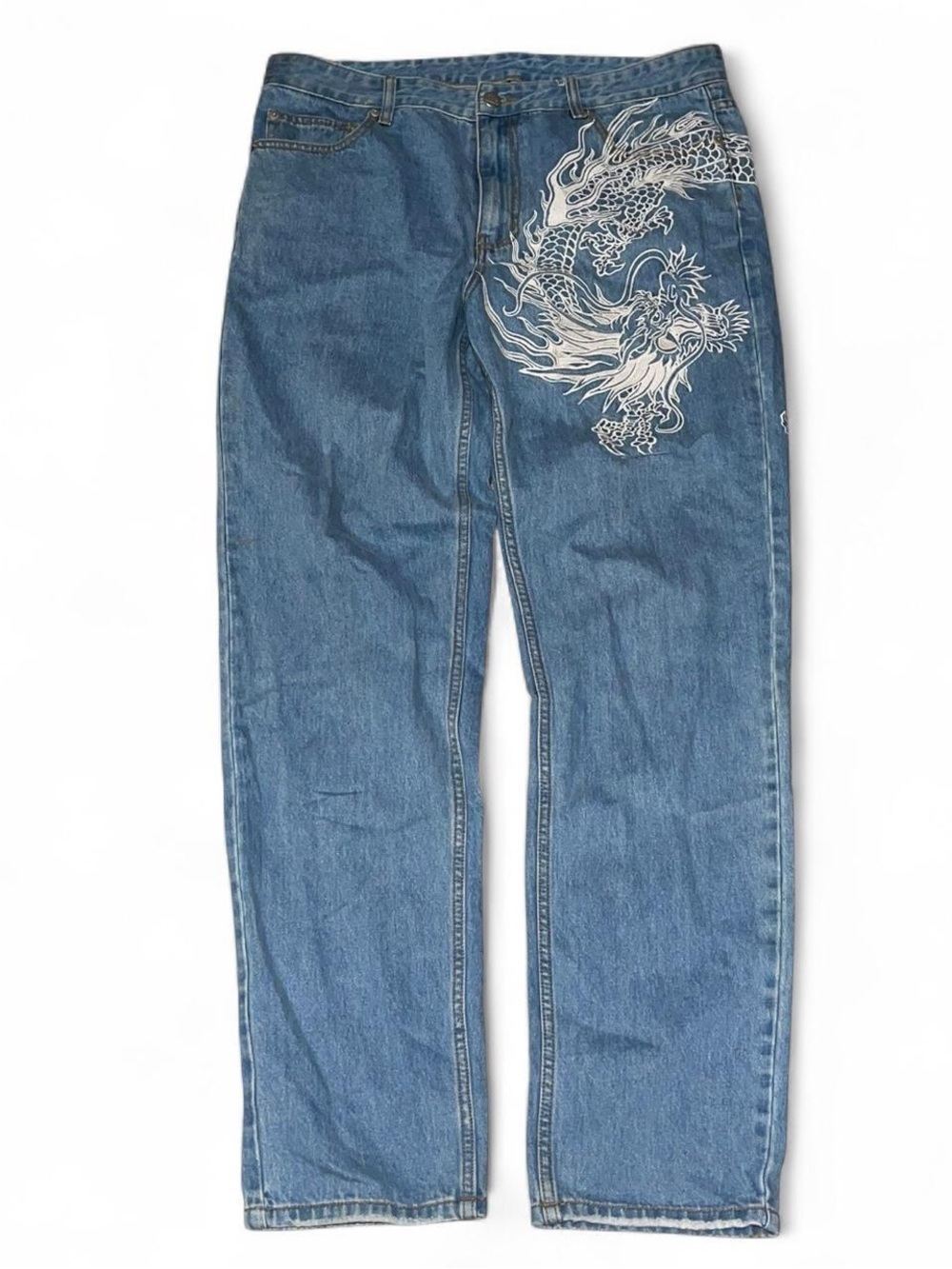 RARE GV Gallery Raspberry Hills Dragon Denim Jeans Size 38 (38x34)